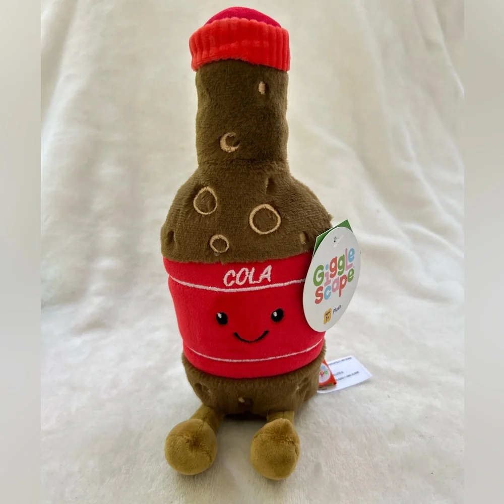 Gigglescape Orange Soda Cola Bottles Plushes Anamorphic Kawaii Stuffed NEW